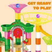 Joyfy 236 Pcs Glowing Marble Run with Motorized Elevator, Construction Building Blocks with 30 Glow in The Dark Marbles, STEM Educational Toys Set for Kids Ages 4-8, Gift for Birthday Christmas