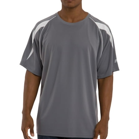 Russell Athletic Big & Tall Dri-Power Crew with shoulder insert Grey/White, 5XT