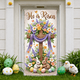 thumbnail image 5 of Cross Design Easter Banner Purple Ribbon Resurrection Display Floral Decor Butterfly Accent Christian Backdrop for Easter Church Event Religious Gathering, 5 of 9