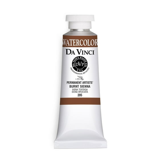 Da Vinci Paints Professional Watercolor, 37ml Tube, Burnt Sienna