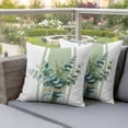 thumbnail image 4 of Farmhouse Pillow Covers 2 Pack Country Green Eucalyptus Leaf Plant Pillowcase Waterproof Outdoor Throw Pillow Cover for Patio Garden Square Cushion 18”x18”, 4 of 9