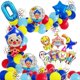 thumbnail image 1 of Circus Clown Happy Birthday Balloons with Banner Cake Topper Latex Balloon Set Set, 1 of 2