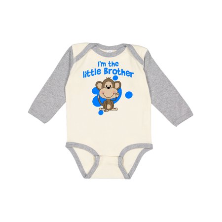 

Inktastic I m The Little Brother-monkey Gift Baby Boy or Baby Girl Long Sleeve Bodysuit