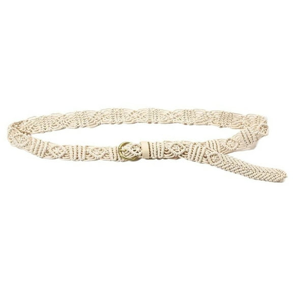 ZPAQI Braided Waist Rope Banquets Female Waist Belt Pin Buckle Decors Handmade Belt