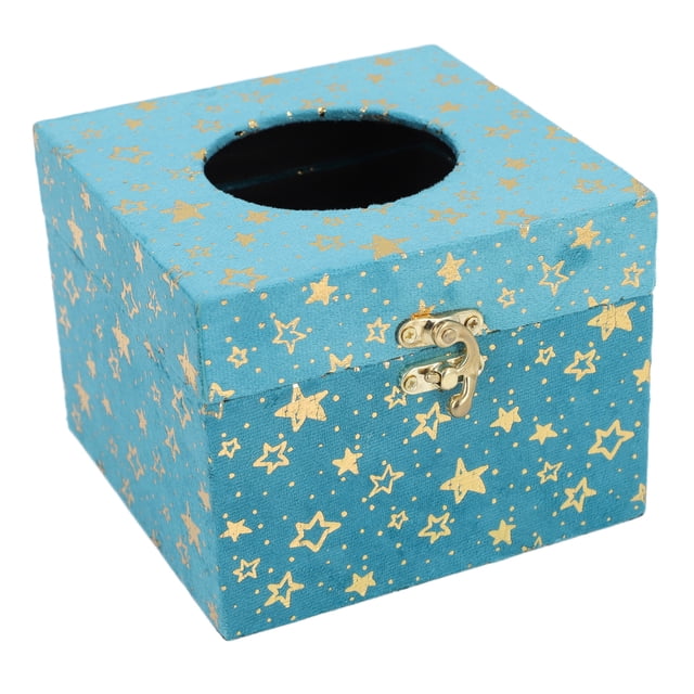 Tapa De Caja De Pañuelos Con Patrón De Estrella De Pelusa De Madera, Recipiente Decorativo Para Servilletas Y Toallas Para Mesa, Tamaño Perfecto, Regalo Perfecto, Uso Amplio