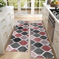 thumbnail image 4 of Kitchen Rugs Sets Of 2,Red and Black Ethnic Geometric Pattern Anti Fatigue Kitchen Mat Rugs Non Slip Washable,Decorative Kitchen Floor Mats for Kitchen,Sink,Laundry,17"X47", 4 of 5