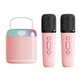 thumbnail image 4 of Portable Bluetooth Speaker with Wireless Microphone, Handheld Mics Speaker Machine, Portable Speaker System for Playroom Family Outing Y2 Pink Dual Mic, 4 of 8
