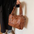 thumbnail image 4 of 1011 Bolso Bandolera Portátil Informal Gran Capacidad Cuero Suave Con Múltiples Bolsillos Retro Europeo Y Americano (marrón), 4 of 9