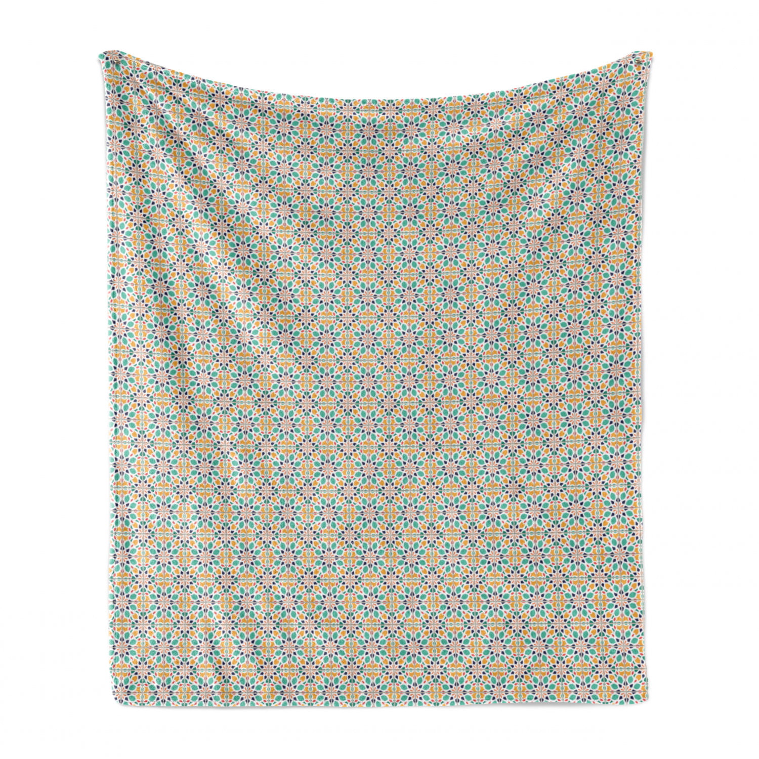 Ambesonne Easter Soft Flannel Fleece Throw Blanket Cozy Plush for Indoor and Outdoor Use 50 x 60 Celebration with Intricate Floral Ornaments Pale Yellow Slate Blue 