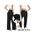 thumbnail image 4 of Women's Wide Leg Yoga Pants High Waist Adjustable Tie Knot Joggers Casual Loose Lounge Sweatpants, 4 of 9