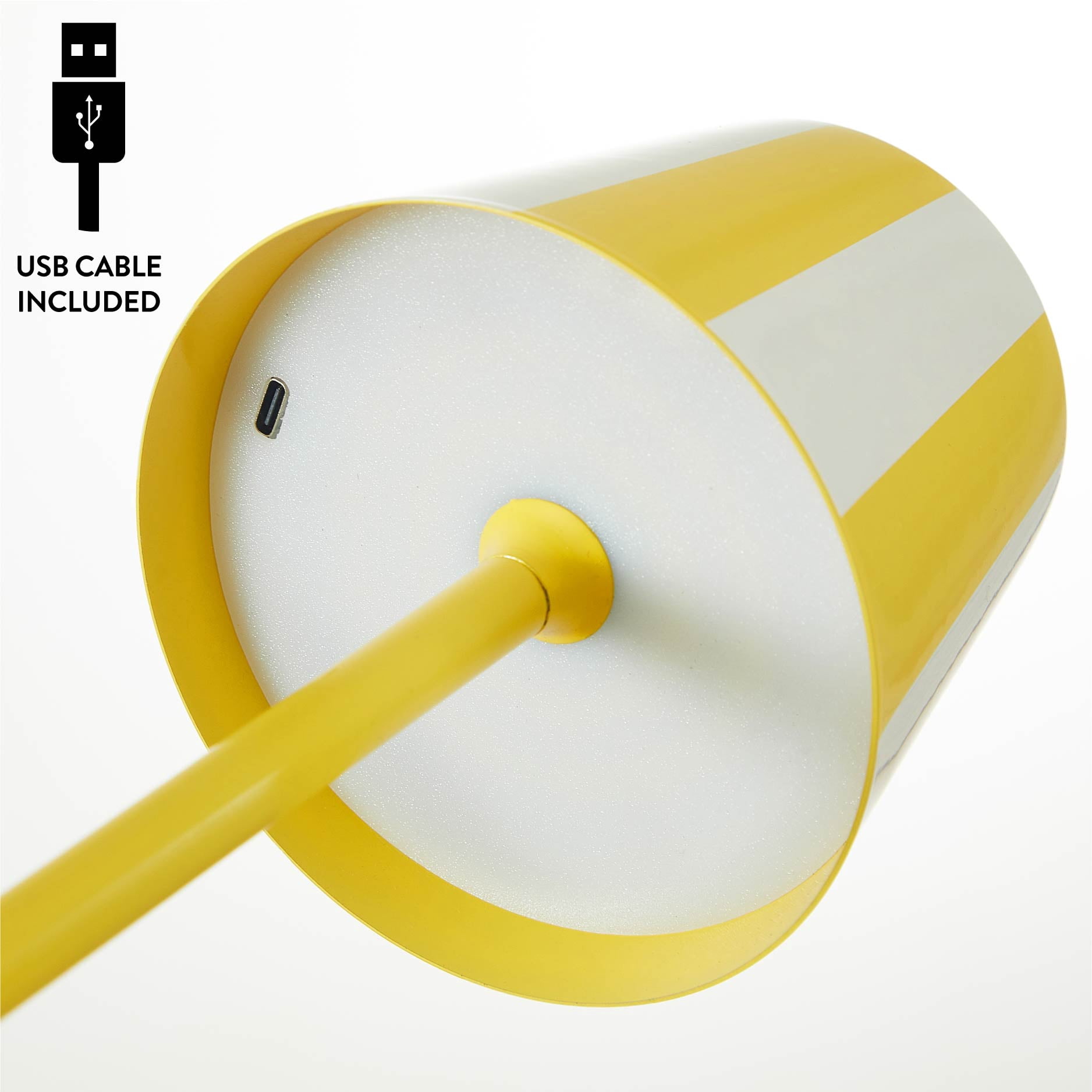 Mainstays 13" Indoor/Outdoor Rechargeable Yellow Stripe Table Lamp 2 Pack