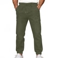 thumbnail image 2 of Amzcrzy Jeans for Men 2026 Solid Color Denim Drawstring Waist Pants for Men with Side Pockets Casual Tapered Jeans for Workout Lounge and Everyday Green M, 2 of 6