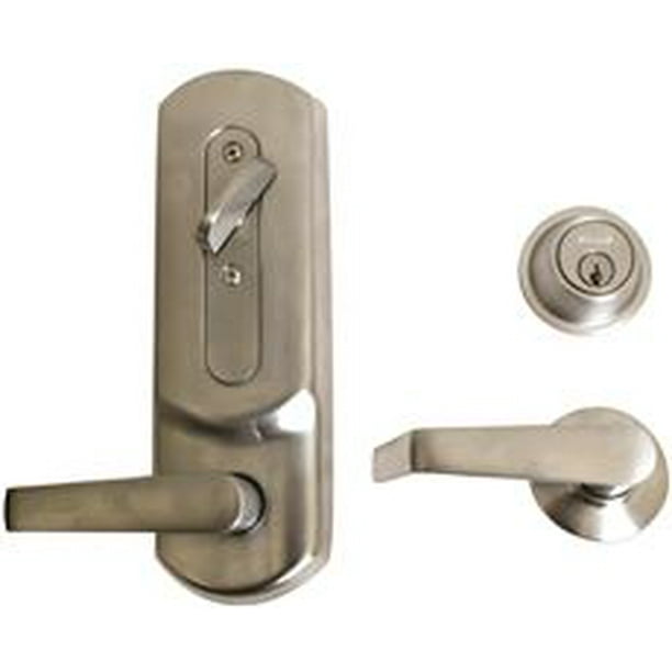 Schlage Cs210 Interconnected Lock With Reversible Saturn Lever, Satin Chrome