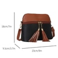 thumbnail image 4 of Bolso bandolera para mujer Bolso bandolera vintage Bolso de hombro con retazos de borlas (negro), 4 of 8