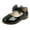 Black, variant on Odeerbi 2025 Girls Sandals Toddler Infant Kids Baby Girls Soft Princess Butterfly Knot Leather Flat Shoes