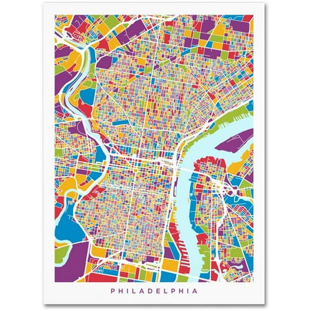 Map Of Philadelphia Trademark Fine Art