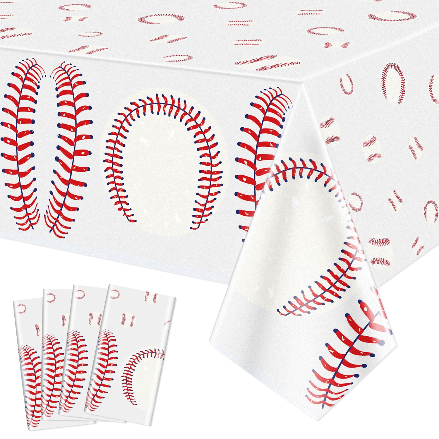 4 Pack Baseball Themed Tablecloth Baseball Table Cover Baseball