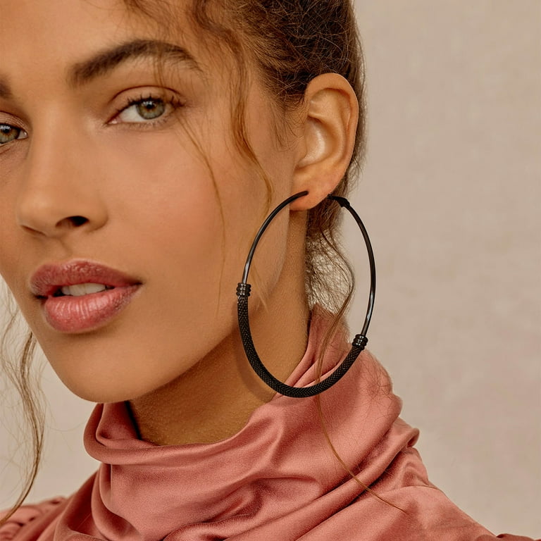Big black deals round earrings