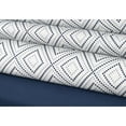 thumbnail image 2 of Safdie & Co. Sheet Set Microfiber 4PC D Geo Printed Solid Navy, 2 of 2