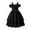 Black, variant on KAOOCXU Girl Elegant One Shoulder Tiered Dress Double Layer Flared Dress For Ages 8-12 Romper Leisure Sheath Sundress