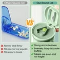 thumbnail image 3 of WJCA Multi-Function Pill Cutter with Dispenser & Cup, Splits and Crushes Vitamins Tablets, Stainless Steel Blade, Green, 3 of 7