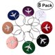 thumbnail image 1 of NUOLUX 8pcs Aluminum Air Plane Pattern Luggage Tag Baggage Handbag ID Tag Name Holder with Key Ring, 1 of 4