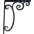 thumbnail image 3 of Ekena Millwork 1 1/2"W x 12"D x 15"H Avery Wrought Iron Bracket, (Single center brace), Antiqued Pewter, 3 of 10