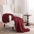 thumbnail image 6 of Soft Burgundy Red Twin Blanket for Bed, Fluffy Fuzzy Blankets Twin Size for Couch, Sofa, Cozy Plush Sherpa Fleece Faux Fur Blanket, Thick Warm Christmas Blanket Gifts for Women, Men, 60x80, 6 of 15
