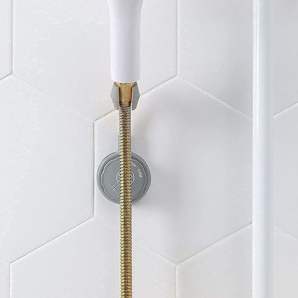 Pommeau de douche 360 ° réglable rotatif non poinçonnant support de pommeau  de douche support mural pour support de douche à main ventouse support de douche  blanc 