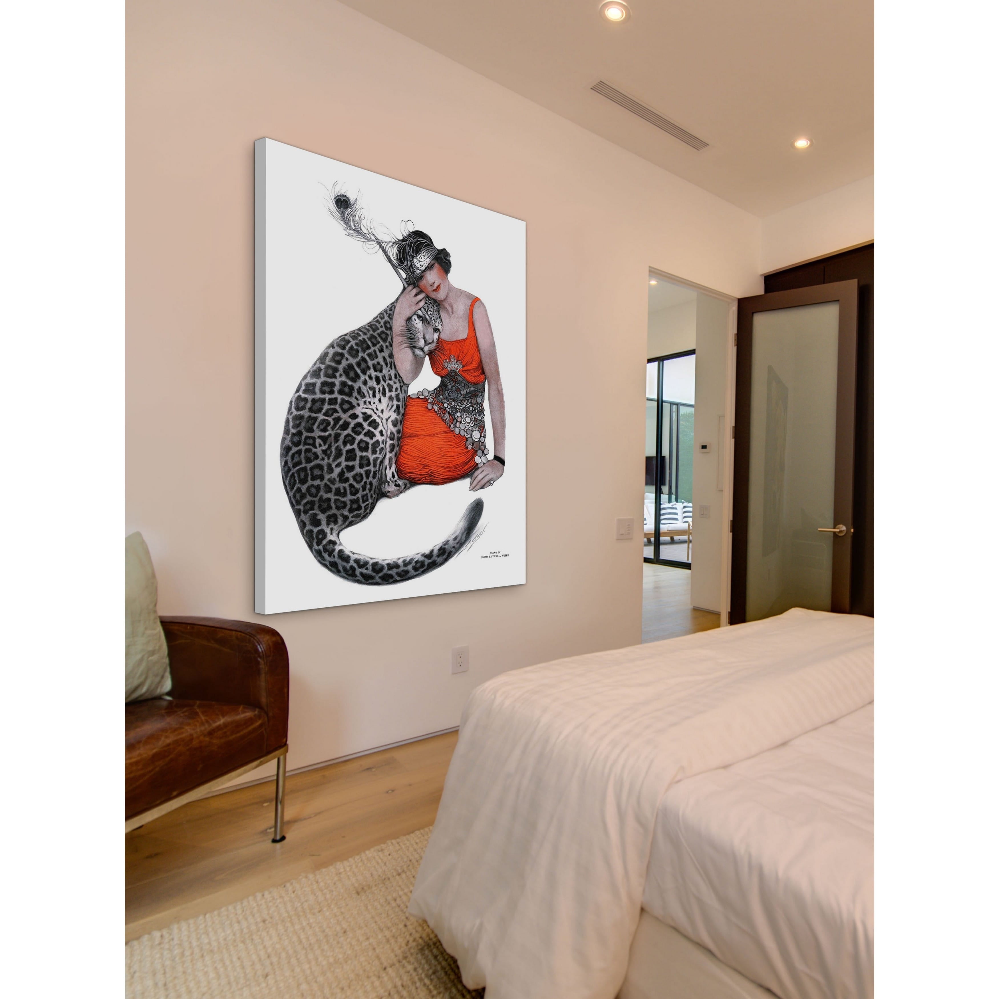 Marmont Hill "Lady and Leopard" by Sarah Stilwell-Weber Painting Print on Canvas