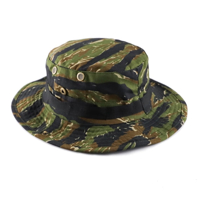 Bucket Hats Male Female Neutral Summer Camouflage Bucket Hats Adjustable Rope Button Fisherman Hat Bucket Hats