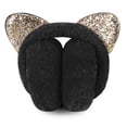 thumbnail image 2 of BadPiggies Winter Earmuffs Foldable Fluffy Cute Cat Ear Warmer Glitter Ear Muffs for Women and Girls, 2 of 9