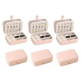 thumbnail image 1 of 6Pcs Joyero de Viaje Portatil, Joyero Pequeño, Alhajero de Organización con 2 Compartimientos Separados, Organizador de Joyeria para Impermeable de Cuero, Interior de Terciopelo (Rosa), 1 of 9