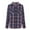 Purple, variant on QUNYINEY Casual T Shirts for Women Purple Collared Plaid Long Sleeve Tops with Pocket Button Down Loose Drop Shoulder T-Shirts Womens Tops Trendy