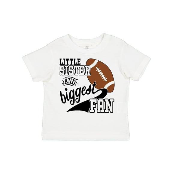Inktastic Little Sister and Biggest Fan Football Player Girls Toddler T-Shirt