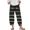 thumbnail image 2 of Xixinqiwan Women Pant Summer Capri Pants Soft Comfort Fashion Striped Cropped Pants Lightweight Loose Wide Leg Casual Capris, 2 of 5