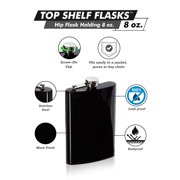 Black Powder Coated 8oz Flask
