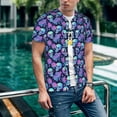 thumbnail image 6 of KLL starry sky Skull flower for Men's Baseball Shirts,Short Sleeve Casual Shirts Button Down Shirt for Men Beach Summer Wedding Shirt-4X-Large, 6 of 7