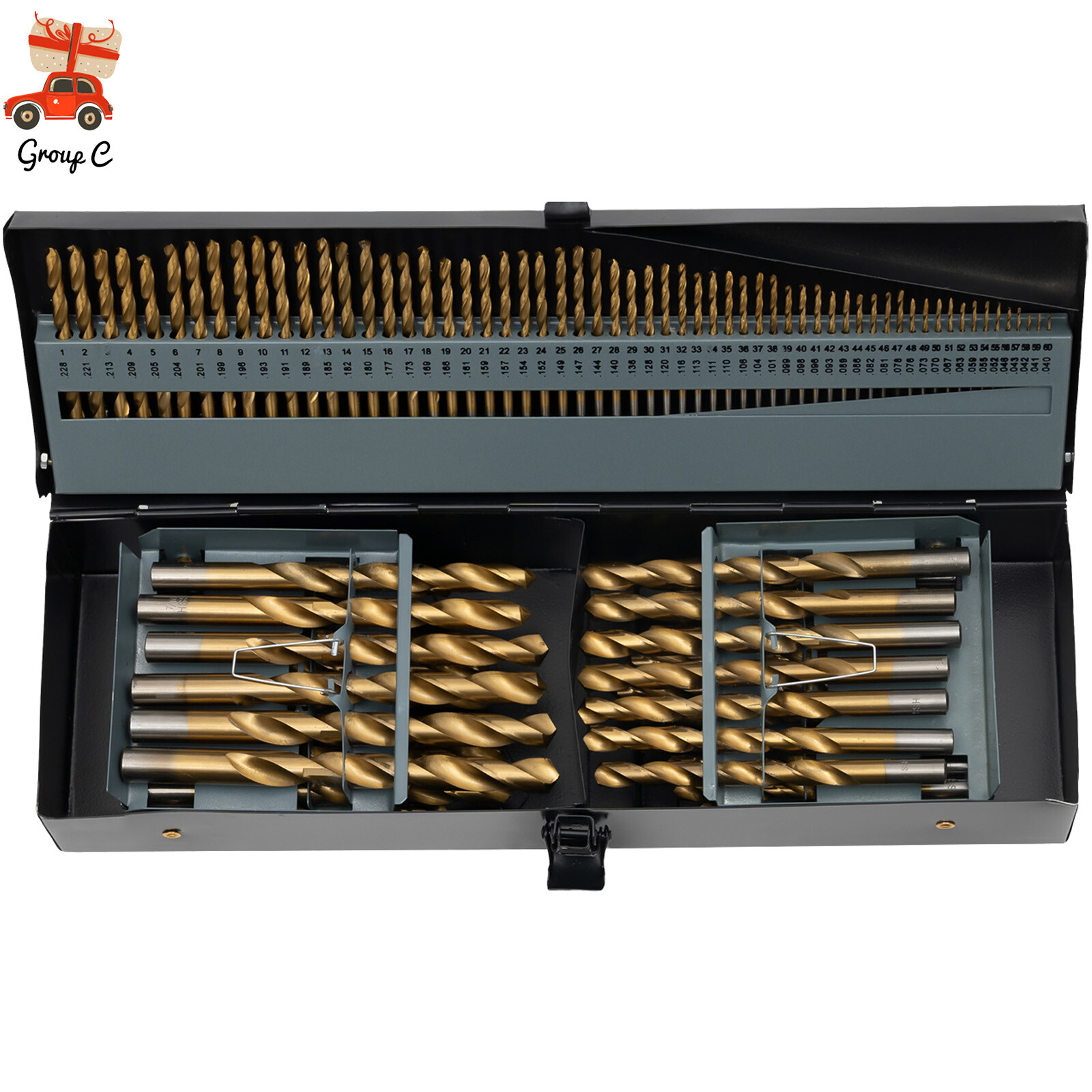 115 Pcs Drill Hog Letter Drill Bit Set Electric Spiral High Speed Drill Bit Set for Construction Workers