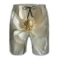 thumbnail image 3 of Logiee Elegant Ivory Flower Print Mens Swim Trunks Quick Dry Board Shorts,Breathable Hawaii Beach Shorts Swimwear Bathing Suits-Small, 3 of 6