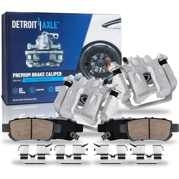 Detroit Axle - Rear Brake Calipers w/Brackets Ceramic Pads Replacement for 2005 2006 2007 2008 2009 2010 Honda Odyssey - 4pc Set