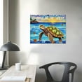 thumbnail image 3 of Nawypu Sea Turtle Bathroom Wall Art Vintage Sea Turtle Paintings Blue Sea Turtle Canvas Wall Art for Living Room Ocean Theme Turtle Picture Artwork for Home Decor Motivational Quotes Wall Art, 3 of 4