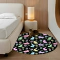 thumbnail image 2 of Easter Colorful Rabbits Round Rug 4Ft Spring Flower Cartoon Cute Black Circle Area Rugs Washable Non Slip Indoor Floor Mats Carpet for Living Room Bedroom Dining Room Home Decor, 2 of 9