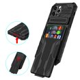 thumbnail image 3 of for iPhone 12 Pro Sliding Card Slot Back Case with Hidden Kickstand, Hybrid TPU + PC Fall Prevention Shock Absorption Anti-drop Protective Phone Case Cover for iPhone 12 Pro, Black, 3 of 9