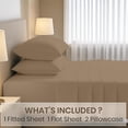 thumbnail image 2 of Kotton Culture 1000 TC Egyptian Cotton Twin Size 16" Deep Bed Sheet Set Taupe Color, 2 of 5