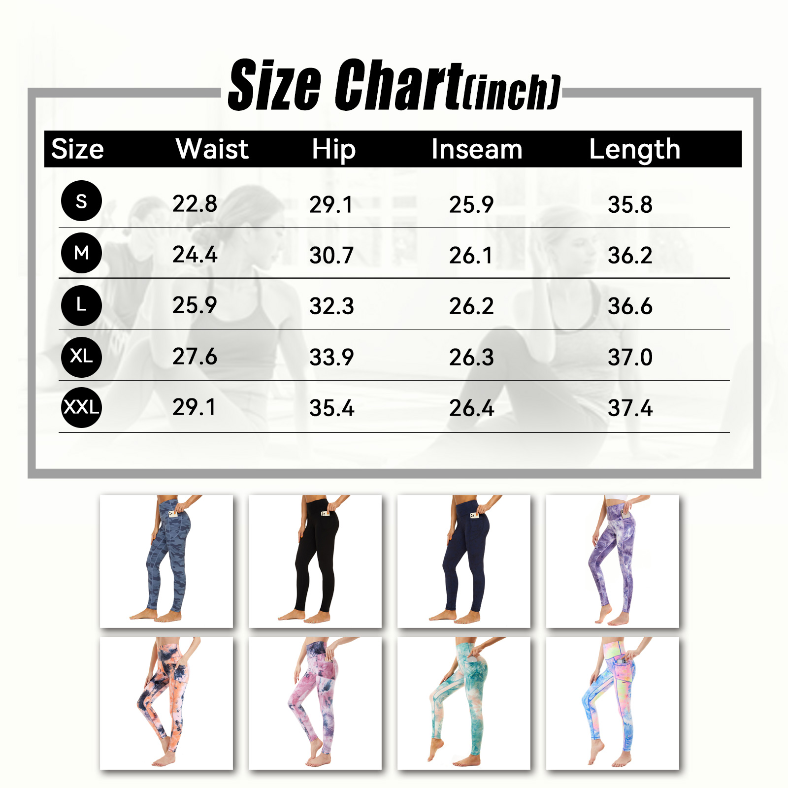 iniber Women's High Waist Yoga Pants with Pockets, 4-Way Stretch photo 7