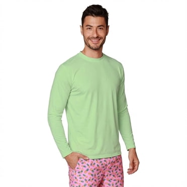 INGEAR Men's UPF 50  Long Sleeve Sun Shirt, Quick-Dry UV Protection Rash Guard Mint, XXL