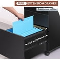 thumbnail image 6 of SEEKOL 3 Drawer File Cabinet with Lock, Small Rolling Filing Cabinet Under Desk, Wood Office Drawers Fits Letter/Legal/A4 Size Folders, Black, 6 of 9