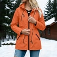 thumbnail image 5 of Women's Waterproof Jacket Baeitkot Women's Hooded Drawstring Waist Waterproof Jacket with Pockets for Outdoor Use Orange XXXL, 5 of 6