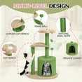 thumbnail image 2 of UBesGoo Cat Tree, 33in Multi-Level Tower for Play & Rest with Scratching Post, Curved Perch & Plush Bed, Green, 2 of 7